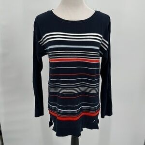 Barbour Blue/White/Red Striped Crewneck Sweater Size Medium